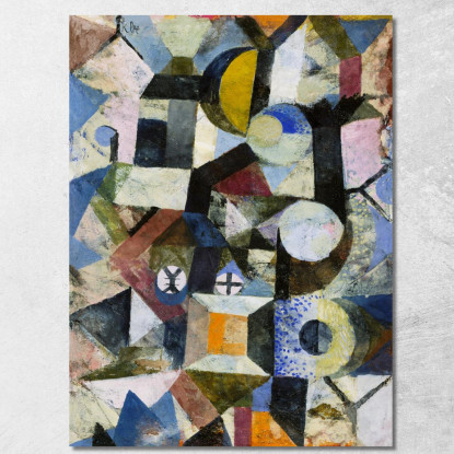 Composizione Con La Mezzaluna Gialla Paul Klee pkl24 quadro stampato su tela