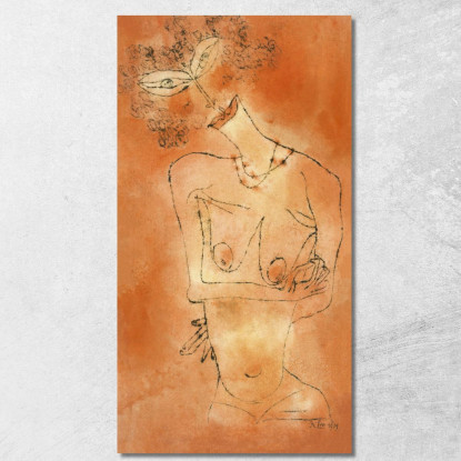 Signora Inclinando La Testa Paul Klee pkl48 quadro stampato su tela