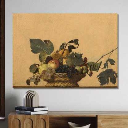 Canestra Di Frutta Caravaggio crv6 quadro stampato su tela