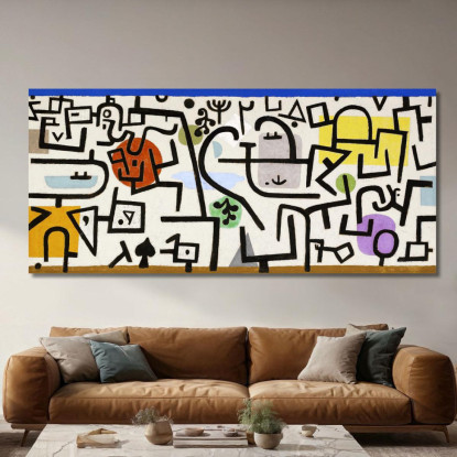 Porto Ricco Paul Klee pkl63 quadro stampato su tela
