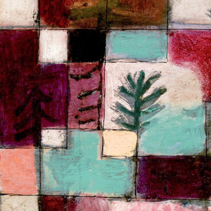 Ritmi Rosso Verde E Giallo Viola Paul Klee pkl73 quadro stampato su tela