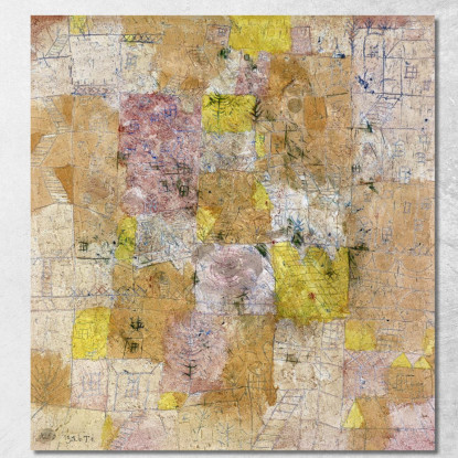 Idillio Suburbano Paul Klee pkl81 quadro stampato su tela