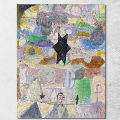 Sotto Una Stella Nera Paul Klee pkl90 quadro stampato su tela