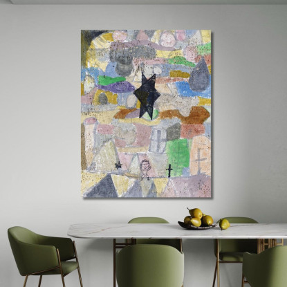 Sotto Una Stella Nera Paul Klee pkl90 quadro stampato su tela