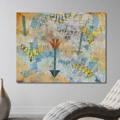 Uccelli In Picchiata E Frecce Paul Klee pkl110 quadro stampato su tela