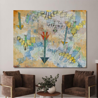Uccelli In Picchiata E Frecce Paul Klee pkl110 quadro stampato su tela