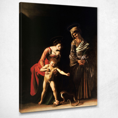 Madonna Col Bambino E Sant'Anna Caravaggio crv16 quadro stampato su tela