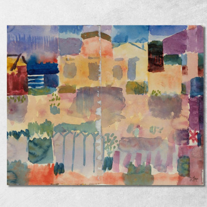 Giardino A St. Germain Il Quartiere Europeo Vicino A Tunisi Paul Klee pkl124 quadro stampato su tela