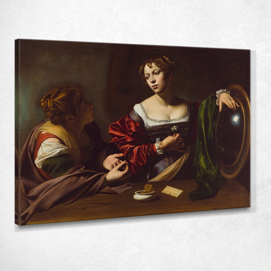 Marta E Maria Maddalena Caravaggio crv18 quadro stampato su tela