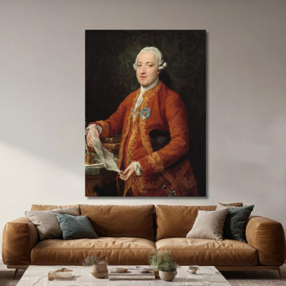 Don José Moñino Y Redondo Conde De Floridablanca Pompeo Batoni pbt12 quadro stampato su tela
