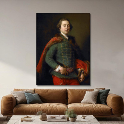 Ritratto Di John Woodyeare Pompeo Batoni pbt33 quadro stampato su tela