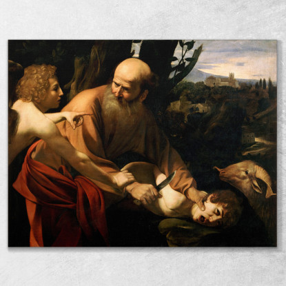 Sacrificio Di Isacco Caravaggio crv27 quadro stampato su tela