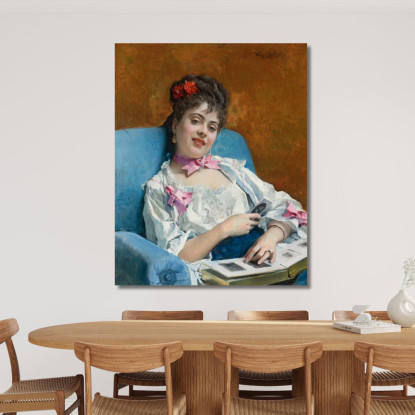 Aline Album Di Famiglia Aline Riflessioni Raimundo de Madrazo y Garreta rmg8 quadro stampato su tela