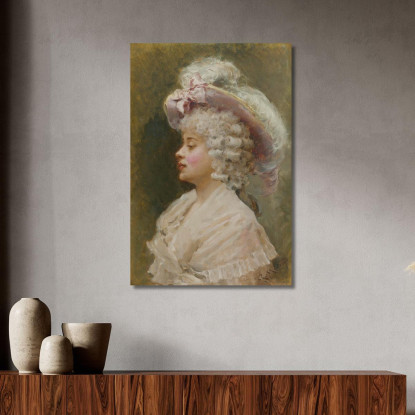 Una Signora Elegante Raimundo de Madrazo y Garreta rmg10 quadro stampato su tela