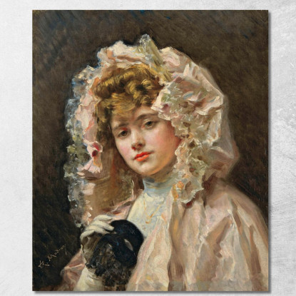 Ragazza Che Tiene Un Lupo Raimundo de Madrazo y Garreta rmg20 quadro stampato su tela