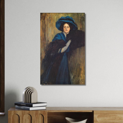 Ritratto Di Dama In Blu Raimundo de Madrazo y Garreta rmg26 quadro stampato su tela