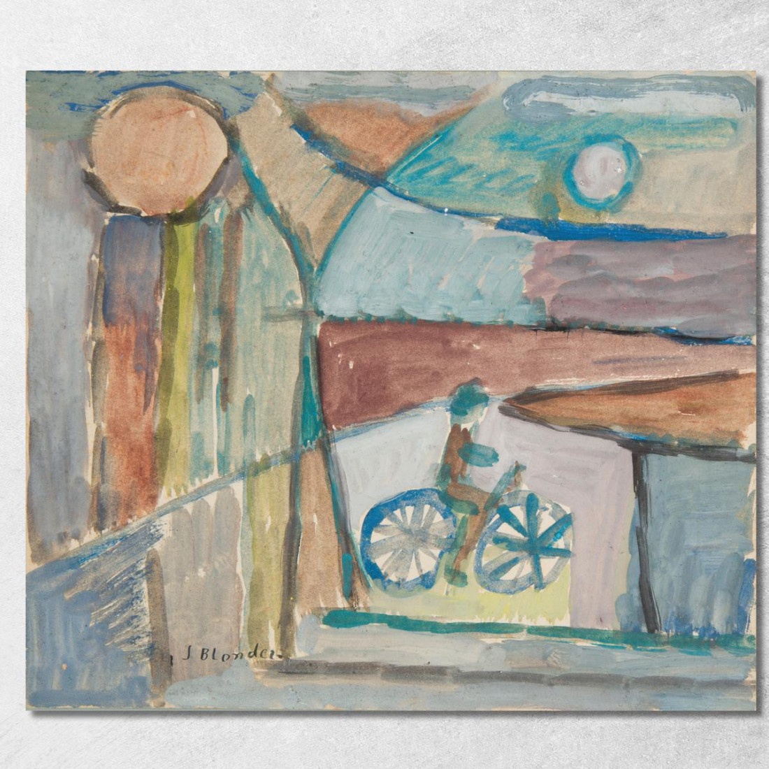 Un Ciclista Sullo Sfondo Del Paesaggio Sasza Blonder sbl25 quadro stampato su tela