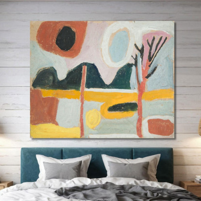 Paesaggio Stilizzato Con Un Albero Sasza Blonder sbl33 quadro stampato su tela