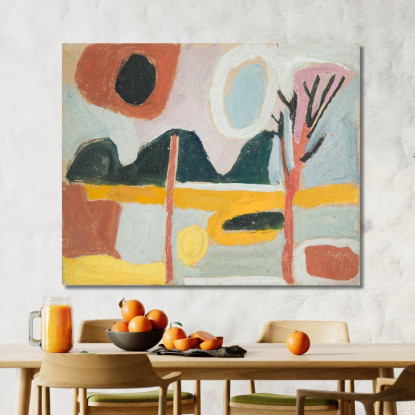 Paesaggio Stilizzato Con Un Albero Sasza Blonder sbl33 quadro stampato su tela