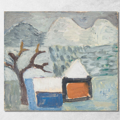 Paesaggio Invernale Con Case Sasza Blonder sbl35 quadro stampato su tela