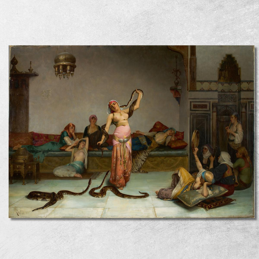 Incantatore Di Serpenti Theodoros Ralli trl6 quadro stampato su tela