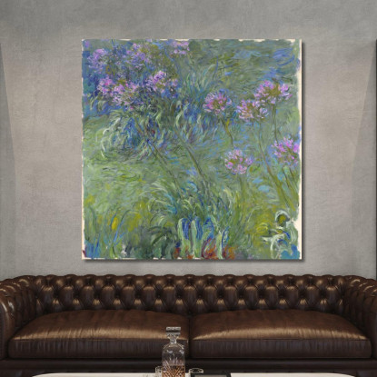 Fiori Di Agapanto Claude Monet mnt2 quadro stampato su tela