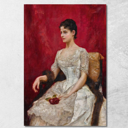 Signora Vestita Di Bianco Julius Leblanc Stewart jls10 quadro stampato su tela