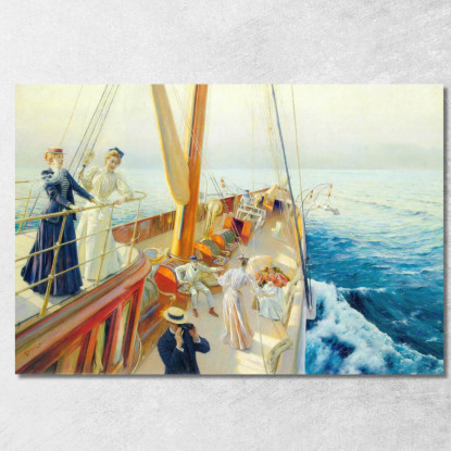 Yachting Nel Mediterraneo Julius Leblanc Stewart jls28 quadro stampato su tela