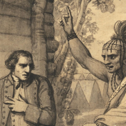 Die Indianer Halten Bei Einer Konferenz An Einem Ratsfeuer In Der Nähe Seines Lagers Eine Rede Vor Colonel Bouquet Benjamin West
