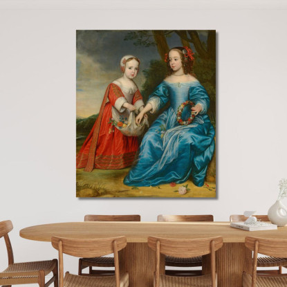 Double Portrait Of Prince Willem Iii And His Aunt Maria Princess Of Orange As Children Gerard van Honthorst canvas print