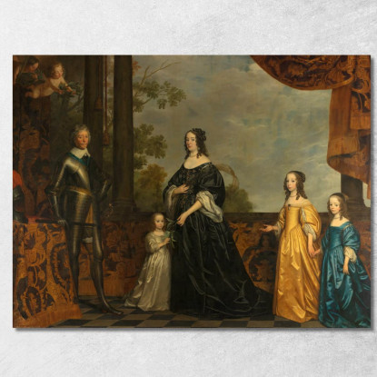 Frederick Henry His Consort Amalia Of Solms And Their Three Youngest Daughters Gerard van Honthorst canvas print