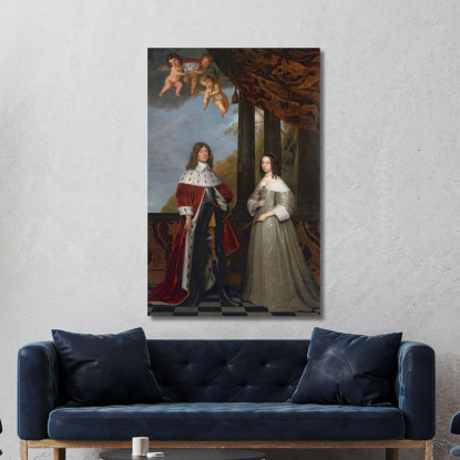 Portrait Of Friedrich Wilhelm Elector Of Brandenburg And His Wife Louise Henriette Countess Of Orange-Nassau Gerard van Honthors