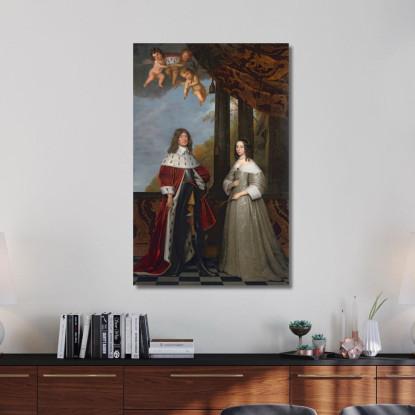 Portrait Of Friedrich Wilhelm Elector Of Brandenburg And His Wife Louise Henriette Countess Of Orange-Nassau Gerard van Honthors