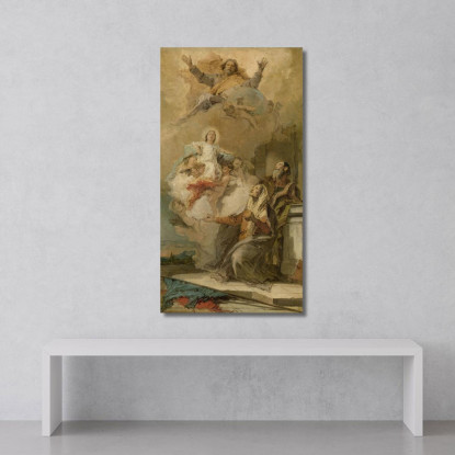 Die Unbefleckte Empfängnis Joachim Und Anna Empfangen Die Jungfrau Maria Von Gott Dem Vater Giovanni Battista Tiepolo drucken au