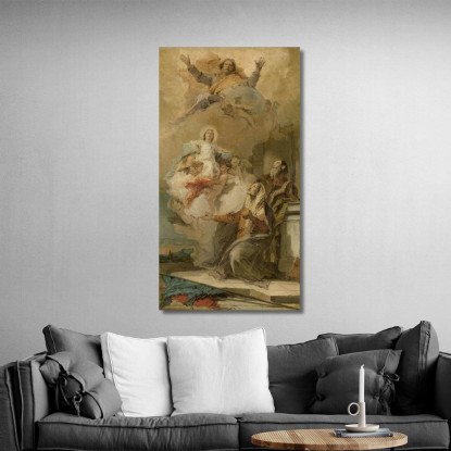 Die Unbefleckte Empfängnis Joachim Und Anna Empfangen Die Jungfrau Maria Von Gott Dem Vater Giovanni Battista Tiepolo drucken au