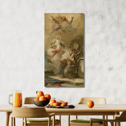 The Immaculate Conception Joachim En Anna Receiving The Virgin Mary From God The Father Giovanni Battista Tiepolo canvas print