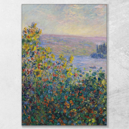 Aiuole Di Fiori A Vetheuil 1881 Claude Monet mnt26 quadro stampato su tela