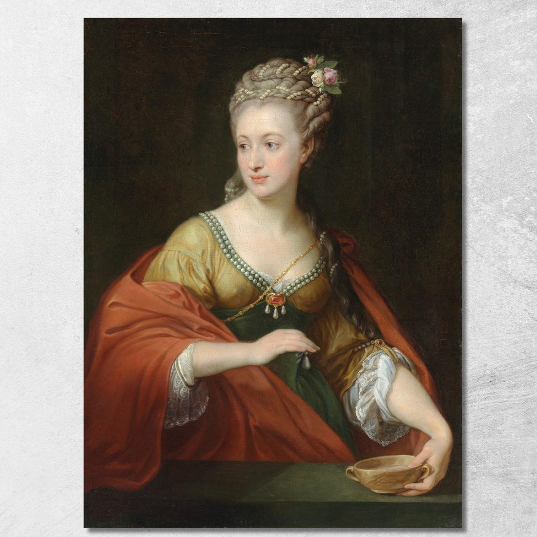 Portrait D'Une Dame Traditionnellement Identifiée Comme Alexandra Evitchevna Demidov Comme Cléopâtre Pompeo Batoni tableau impre