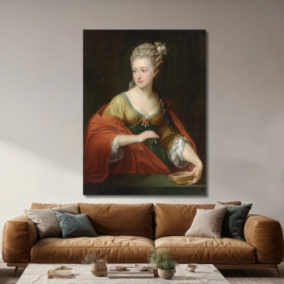 Portrait D'Une Dame Traditionnellement Identifiée Comme Alexandra Evitchevna Demidov Comme Cléopâtre Pompeo Batoni tableau impre