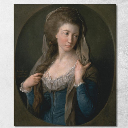 Porträt Einer Frau, Die Traditionell Als Margaret Stuart Lady Hippisley Identifiziert Wird Pompeo Batoni drucken auf leinwand