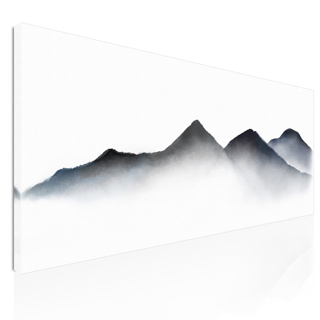 Quadro Paesaggio Astratto Montagne Nebbiose Arte Paesaggio Minimalista Blu E Grigio  abl2 quadro stampato su tela