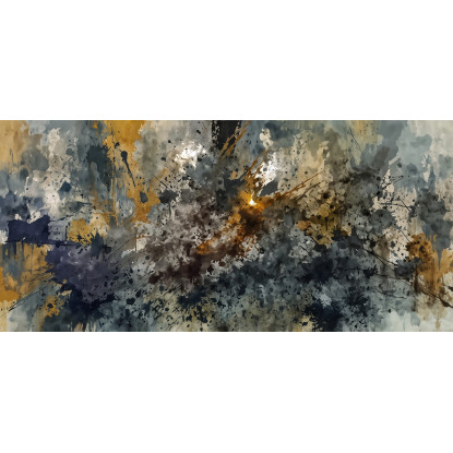 Quadro Forme Astratte Esplosione Di Colori Giallo Blu Grigio absh18 quadro stampato su tela