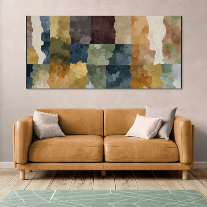 Quadro Forme Astratte Mosaico Di Tinte Di Colore  absh29 quadro stampato su tela