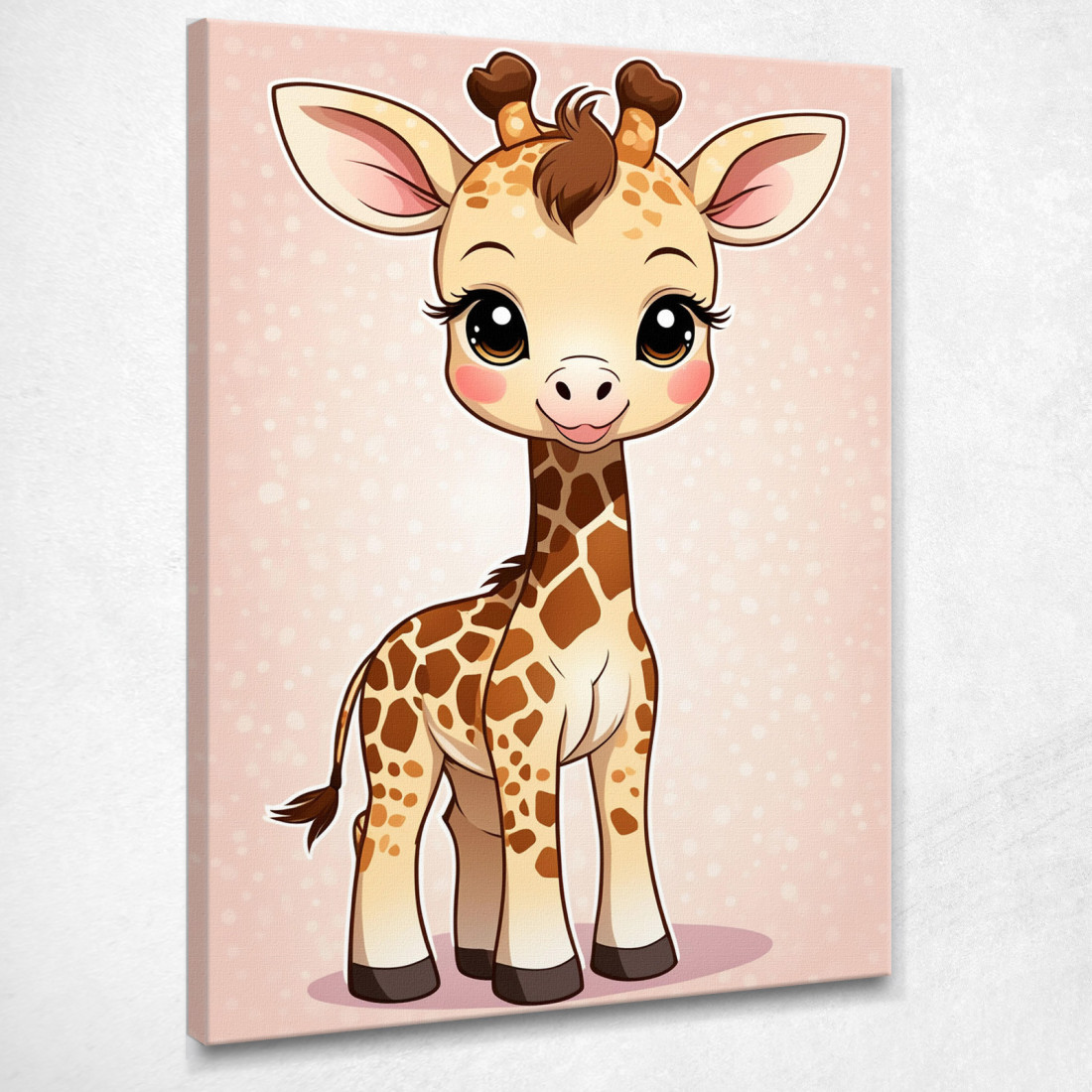 Quadro Per Nursery Decorazione Cameretta Piccola Giraffa Felice  banb1 quadro stampato su tela