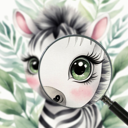 Quadro Per Bambino Decorazione Per Nursery Cucciolo Di Zebra Con Decorazione Floreale  banb16 quadro stampato su tela