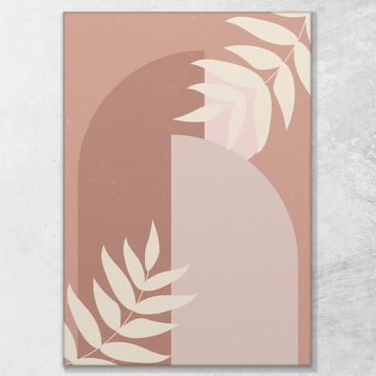 Quadro Boho Chic Minimal Composizione Astratta In Rosa E Beige  bho4 quadro stampato su tela