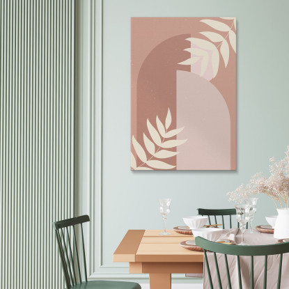 Quadro Boho Chic Minimal Composizione Astratta In Rosa E Beige  bho4 quadro stampato su tela