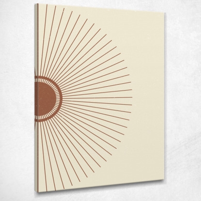 Quadro Boho Chic Minimal Composizione Geometrica Raggi Di Sole Su Sfondo Beige  bho5 quadro stampato su tela