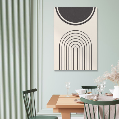 Quadro Boho Chic Minimal Minimalismo Geometrico In Nero E Beige  bho16 quadro stampato su tela