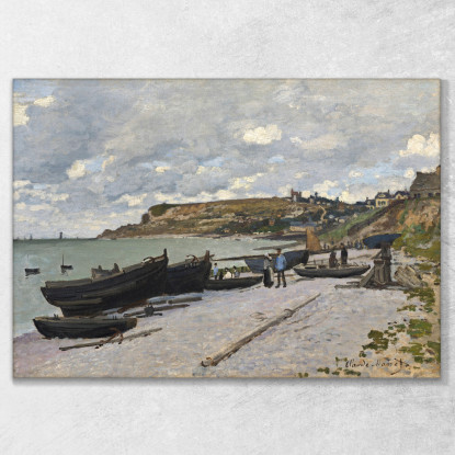 Saint-Adresse Barche Da Pesca Sulla Riva 1867 Claude Monet mnt56 quadro stampato su tela